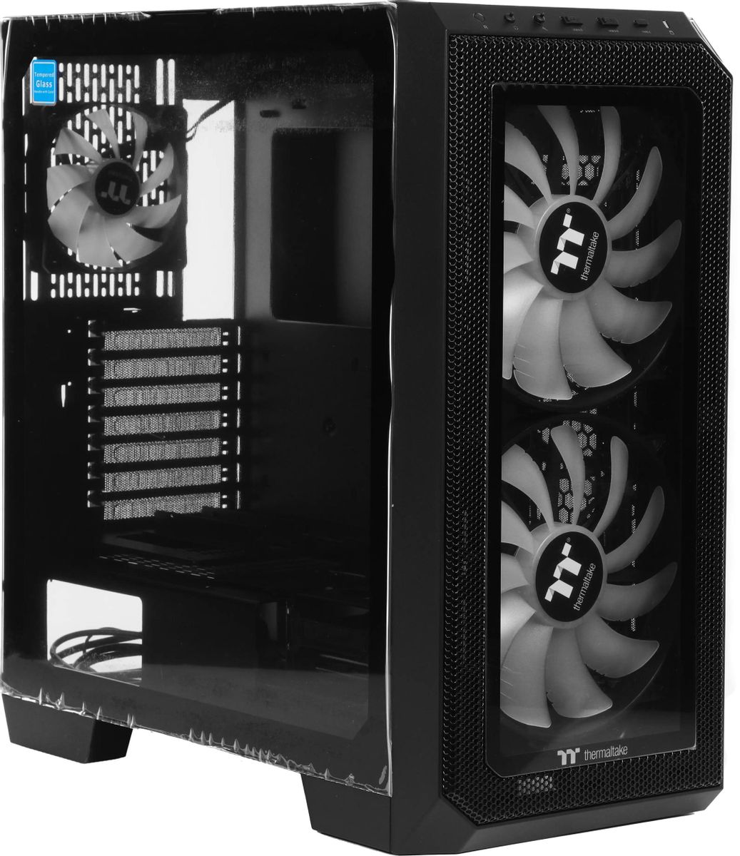 Корпус ATX Thermaltake View 300 MX, Midi-Tower, без БП,  черный [ca-1p6-00m1wn-00]